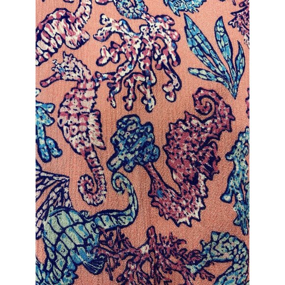 Simply Southern Women's Casual Romper Beach Seahorse Pink Blue Size XL NWT - Picture 7 of 9